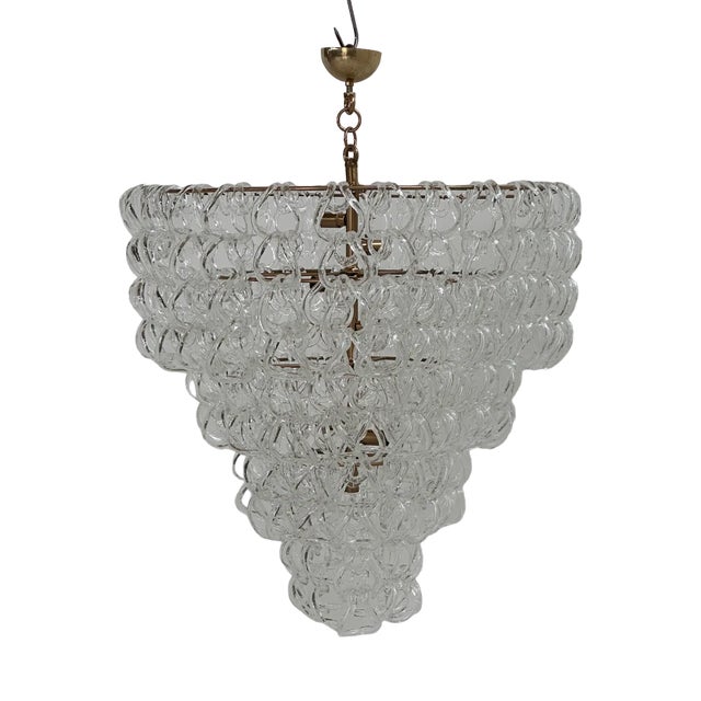 Vintage Chandelier by Angelo Mangiarotti, 1980s For Sale