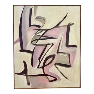 Vintage Abstract Oil on Canvas by Philip Bousma For Sale