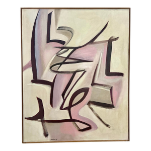 Vintage Abstract Oil on Canvas by Philip Bousma