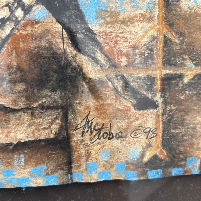 Monica Stobie “Columbia Plateau Pony” Pastel on Bark Paper, 1993 For Sale - Image 9 of 12