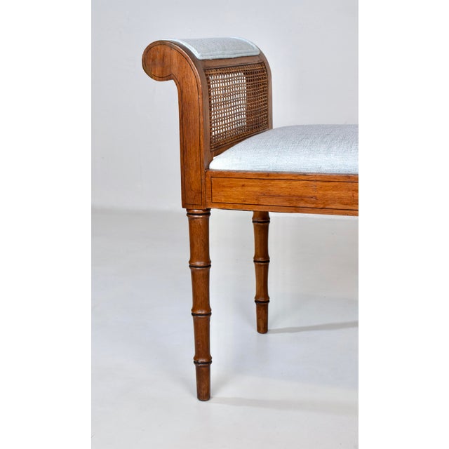 Wood Mid-Century Modern Caned Window Bench by Barnard & Simonds, Usa For Sale - Image 7 of 9