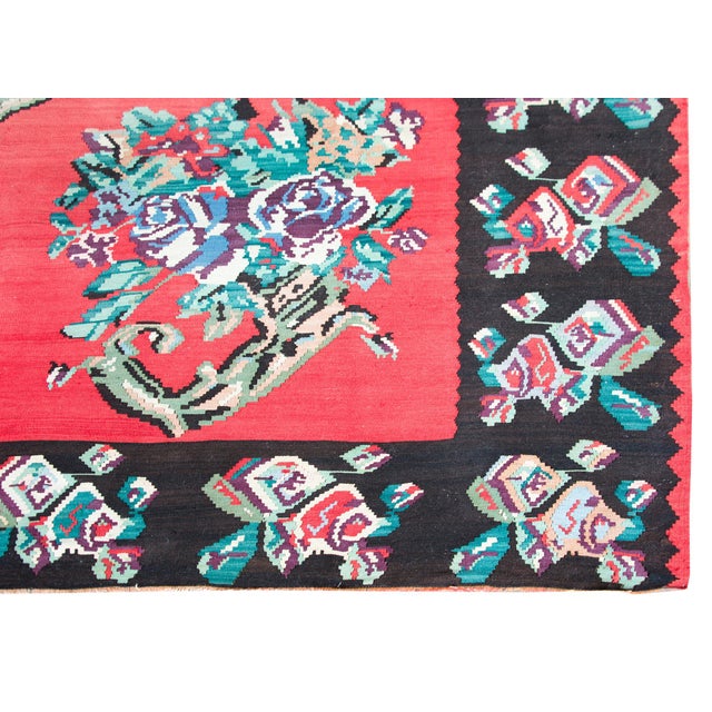 Vintage Turkish Kilim Rug For Sale - Image 4 of 15