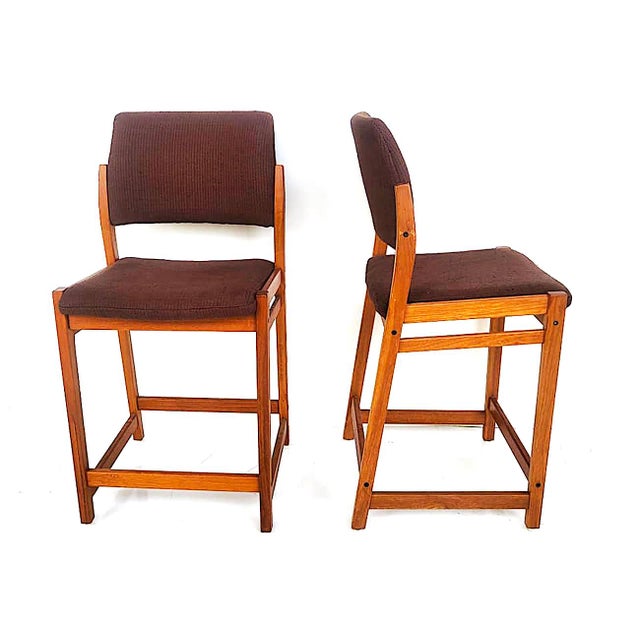 1960s Mid 20th Century Swedish Teak Counter Stools Designed by Svegards Markaryd, Set of 2 For Sale - Image 5 of 11
