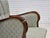 1960s, Danish armchair. Light blue furniture fabric, beech wood armrests and legs with brass plugs. Sofa was reupholstered...
