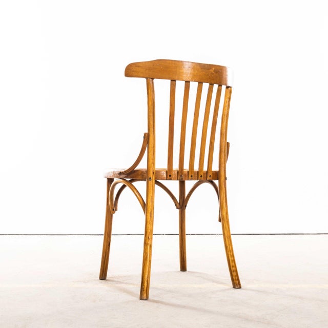 Honey Walnut Café Chairs, Set of 4 For Sale - Image 6 of 11