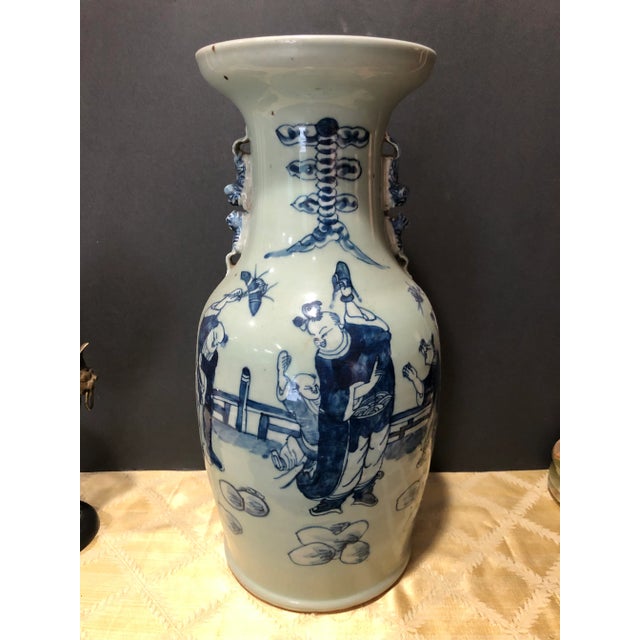 Blue Antique Chinese Blue and White Porcelain Vase For Sale - Image 8 of 8