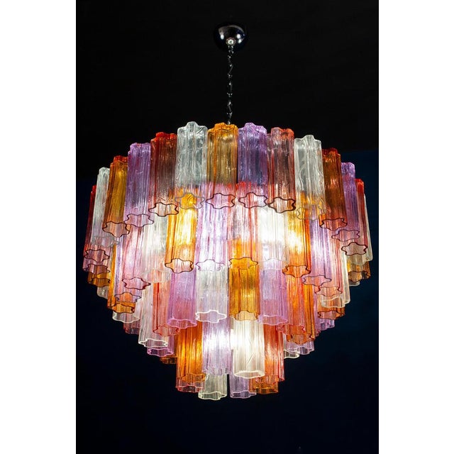 Mid-Century Multicolored Murano Glass Tronchi Chandelier, 1970s For Sale - Image 4 of 13