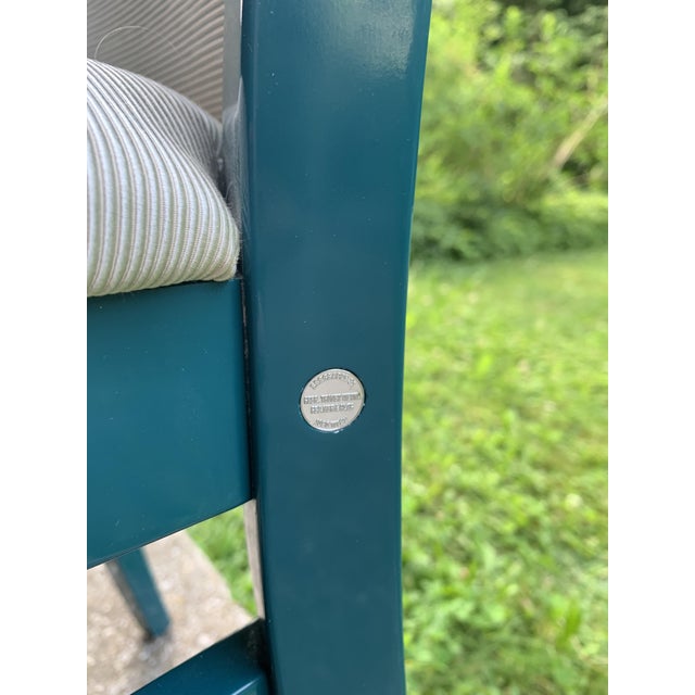 Art Deco Armchair in Green Laque by Thonet for Gebrüder Thonet Vienna Gmbh, 1980s For Sale - Image 10 of 12