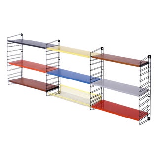 Modular Metal Wall Rack by A.D. Dekker for Tomado, 1950s, Set of 13 For Sale
