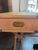 Campaign Mid Century Campaign Desk With Faux Leather Top and Brass Hardware For Sale - Image 3 of 7
