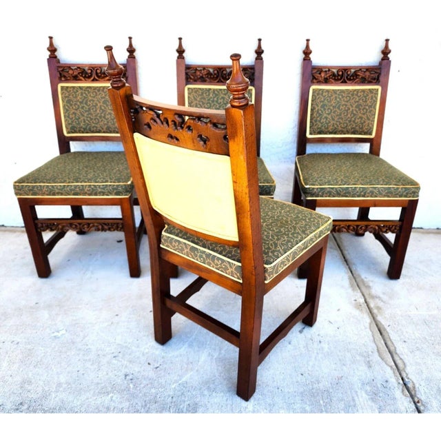 FOR FULL LISTING DETAILS CLICK "more" BELOW Set of 4 Mid-Century Italian Revival Dining Chairs The backs of the chairs...