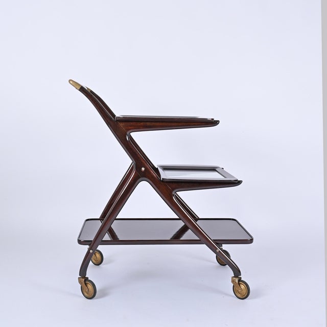 Italian Mod. 65 Serving Bar Cart by Ico & Luisa Parisi for De Baggis, 1950s For Sale - Image 11 of 18