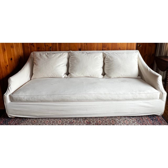 Attributed to Mitchell Gold + Bob Williams “Morgan” Slipcovered Sofa For Sale - Image 10 of 11