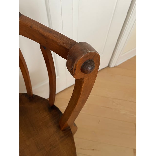 Antique Round Barrel Back Spindle Chair For Sale In Chicago - Image 6 of 12