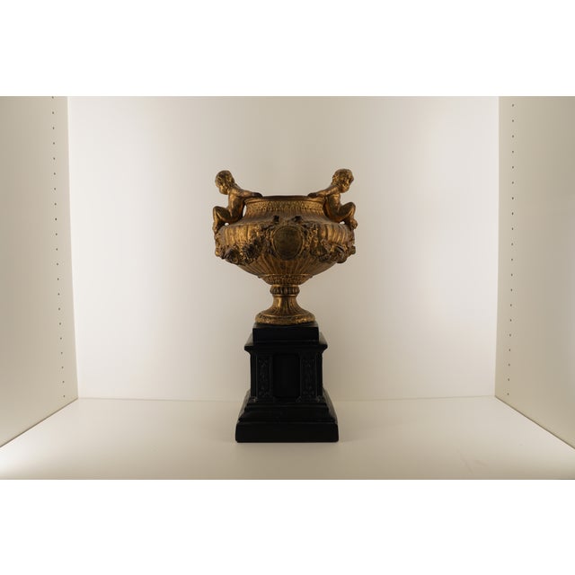 1990s Neoclassical Gilt Ornate Urn For Sale - Image 17 of 18