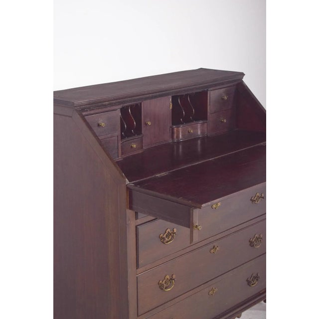 Wood Antique Portuguese Paper Chest of Drawers in Dark Wood For Sale - Image 7 of 10