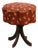 Art Deco Stool with Curved Legs and Flower Form Seat with Upholstery, France, 1920s For Sale