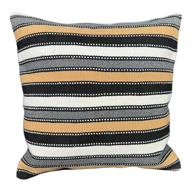 Turkish Hemp Pillow Cushion Natural Beige Black Cushion Cover 20x20 For Sale