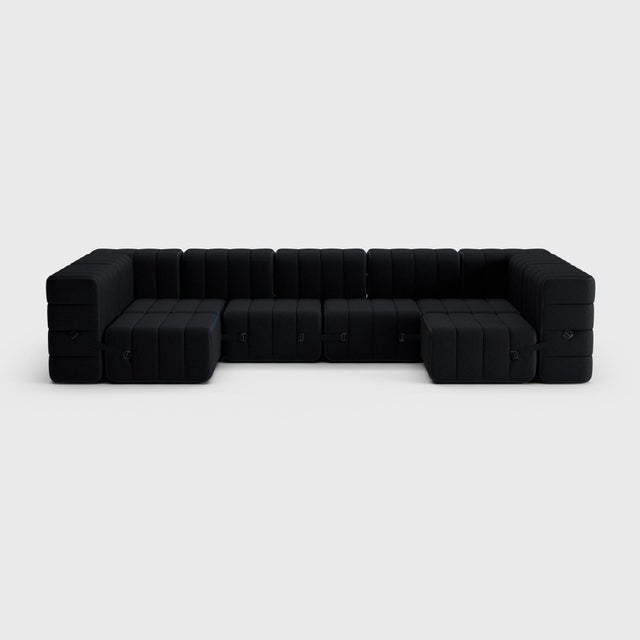Black Modular Lounge Sofa in Sera Fabric from Ambivalenz, Set of 15 For Sale - Image 8 of 10