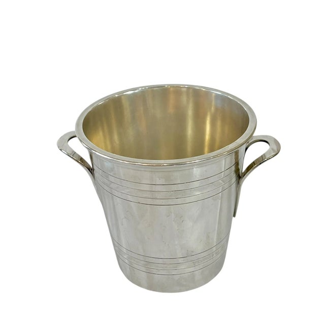 Antique French Art deco silver plate ice buckets. Perfect for an individual Coke! This one has the removable silver...