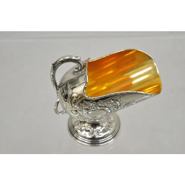 Vintage Raimond Victorian Silver Plated Copper Pedestal Sugar Scuttle Bowl For Sale - Image 10 of 10