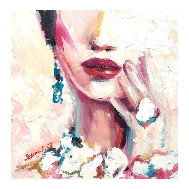 Original Portrait Woman Figurative Original Painting by Valeriya Serova For Sale