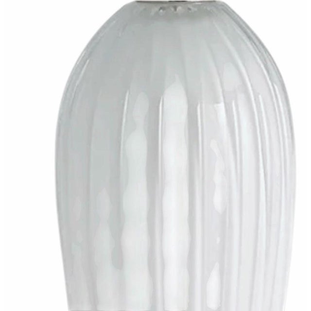 Modern Global Views Teardrop White Glass Table Lamps – a Pair For Sale - Image 3 of 3