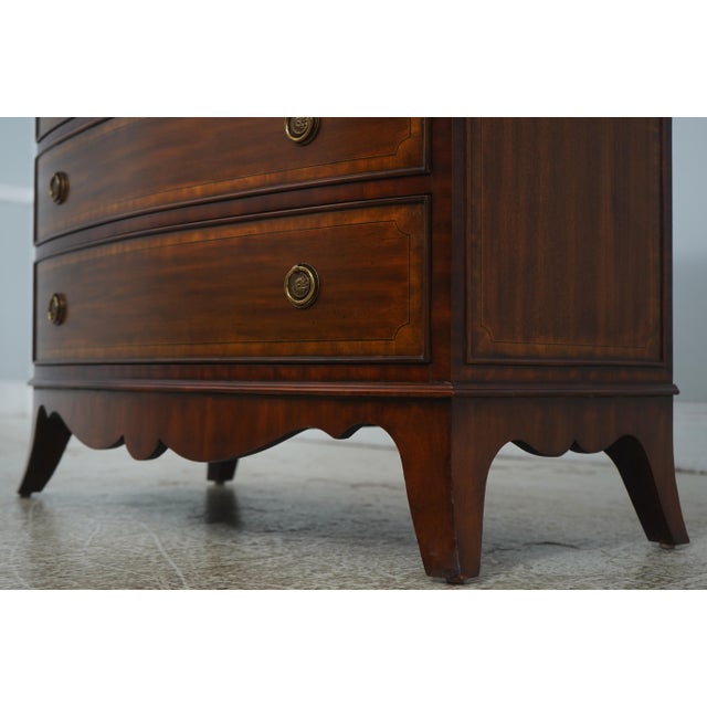 Maitland Smith Federal Style Mahogany Bowfront Chest of Drawers For Sale - Image 9 of 18