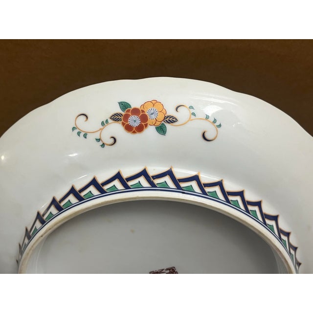 Vintage Andrea by Sadek Japanese Imari Style Porcelain Charger, Peacock & Floral Motif, Arita, Japan For Sale In Atlanta - Image 6 of 7
