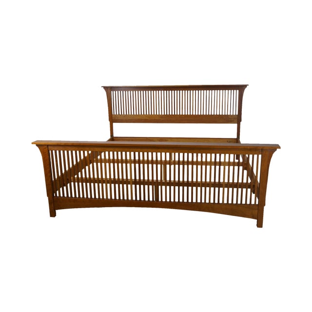 Stickley Solid Cherry King Size Spindle Bed Chairish