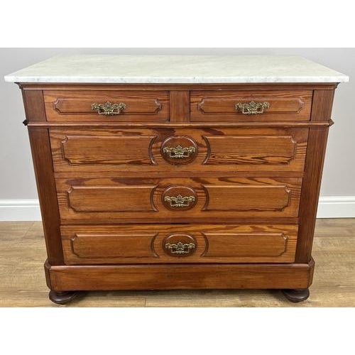Vintage French Style Chest of Drawers with Marble Top For Sale - Image 4 of 16