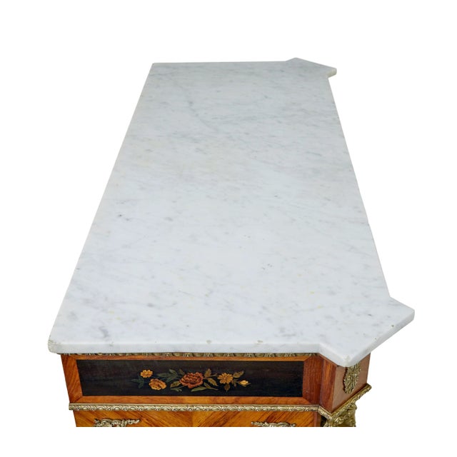 19th Century Louis XVI Ormolu-Mounted Marquetry Side Cabinet, 1880 For Sale - Image 12 of 14