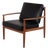 Armchair in Teak and Black Leather by Grete Jalk for France & Søn, 1960s For Sale