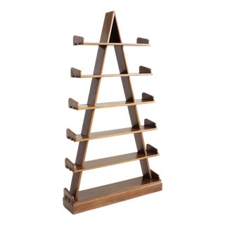 Vintage Brutalist Pyramid Bookcase, 1970s For Sale