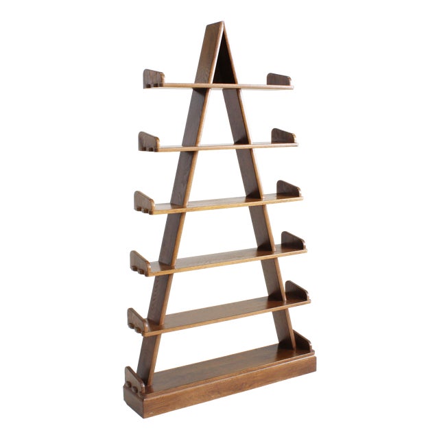 Vintage Brutalist Pyramid Bookcase, 1970s For Sale