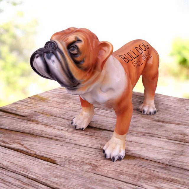 Large ceramic sculpture. Created and distributed by Bulldog Beer as an advertising tool.