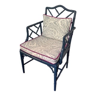 Lacquered Chippendale Chair With Custom Rebecca Atwood Pillows For Sale