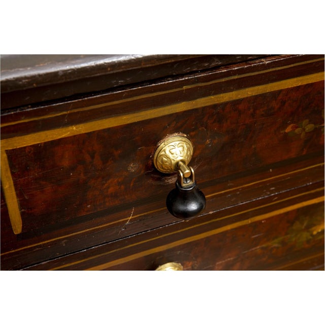 American 19th Century Faux-Grained Painted Four Drawer Chest of Drawers For Sale - Image 3 of 11
