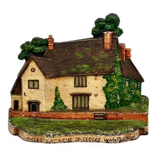Rare & Large Antique Sulgrave Manor George Washington Ancestral Home Cast Iron Doorstop by Greenblatt Studios - Dated 1925 For Sale