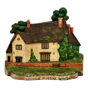 Rare & Large Antique Sulgrave Manor George Washington Ancestral Home Cast Iron Doorstop by Greenblatt Studios - Dated 1925