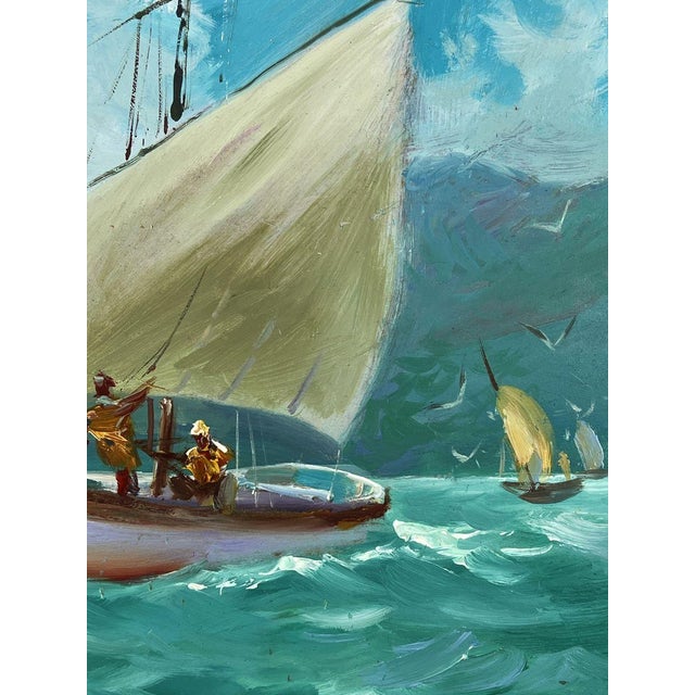 Oil Painting Wind Sails at Sea Yuriy Suprunchuk For Sale - Image 9 of 11