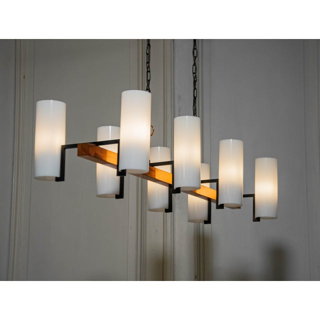 1970s Copper Chandelier attributed to Jo Hammerborg for Fog & Mørup, Denmark, 1970s For Sale - Image 5 of 10