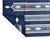 Handmade Cotton Area Rug, Vegetable Dyed, Indigo Blue, Cream and Terracotta Striped Dhurrie -6'x9' For Sale - Image 13 of 13