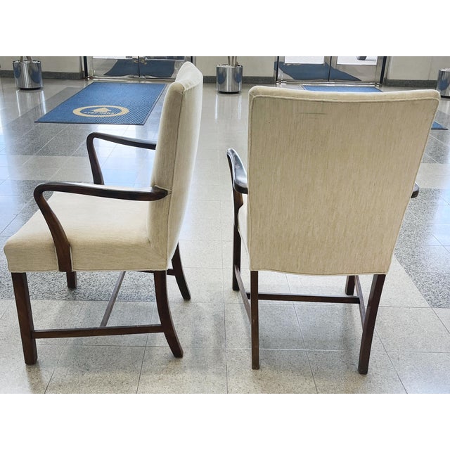 1940s Danish Modern Armchairs in the Style of Fritz Hansen - A Pair For Sale - Image 12 of 14