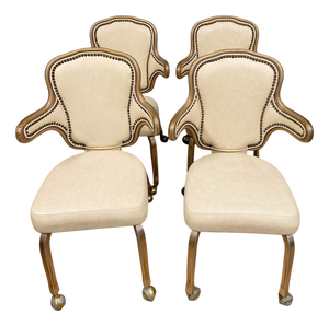 Mid-Century Hollywood Regency Gaming Chairs, 1950, Set of 4
