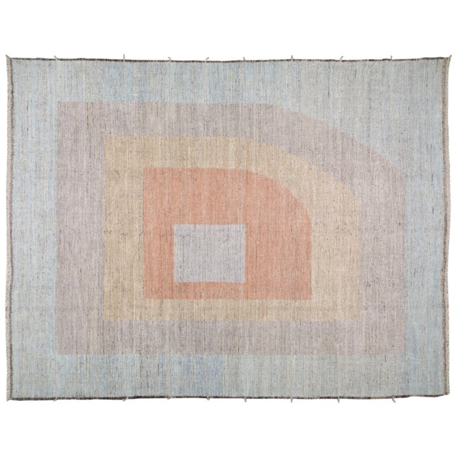 Textile 1990s Moroccan Hand Knotted Beni Ourain Rug With Soft Texture,10'10"X13'9" For Sale - Image 7 of 7