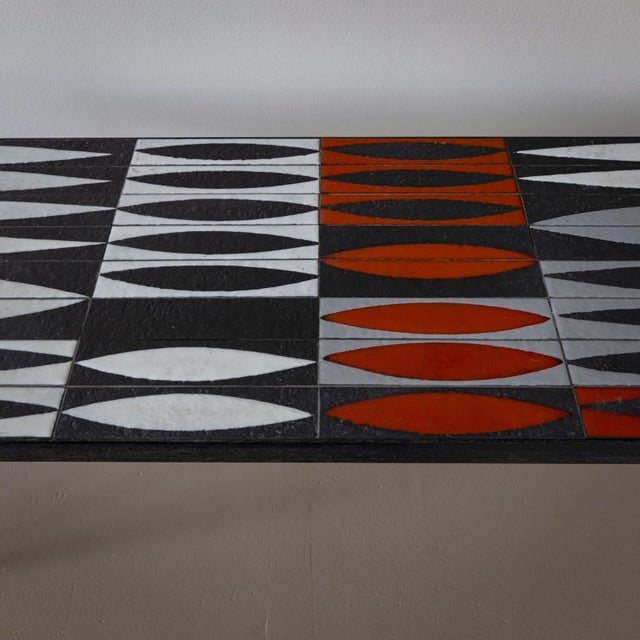 Modern Coffee Table with Ceramic Tiles by Roger Capron (1922-2006), France, 1960s For Sale - Image 3 of 11