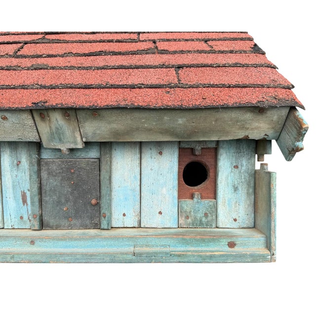 Unique Mid 20th Century Birdhouse in Robin's Egg Blue Shingled Roof For Sale In Boston - Image 6 of 12