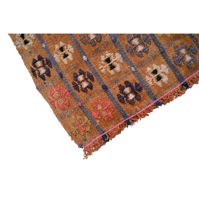 Vintage Turkish Runner Rug Handmade Wool Kilim Rug Hallway Decor Kitchen Decor - 3′7″ × 11′10″ For Sale - Image 12 of 13
