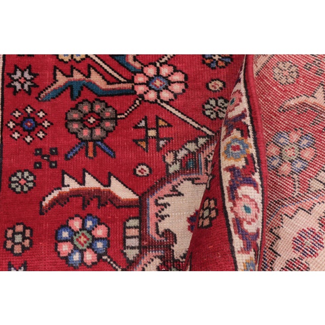 Shabby Chic Tabriz Red/Beige Wool Runner Rug- 3'0'' X 8'2'' | Chairish